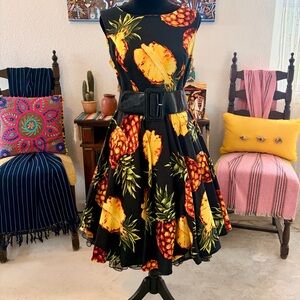 Tropical Pineapple Print Dress🍍